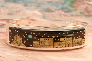 Calvin Begay Starry Night at the Pueblo with a View of Monument Valley Bracelet